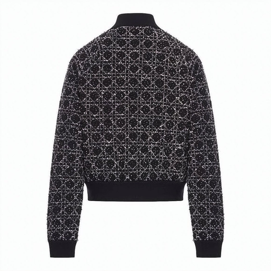 Christian Dior Black Textured Geometric Pattern Jacket