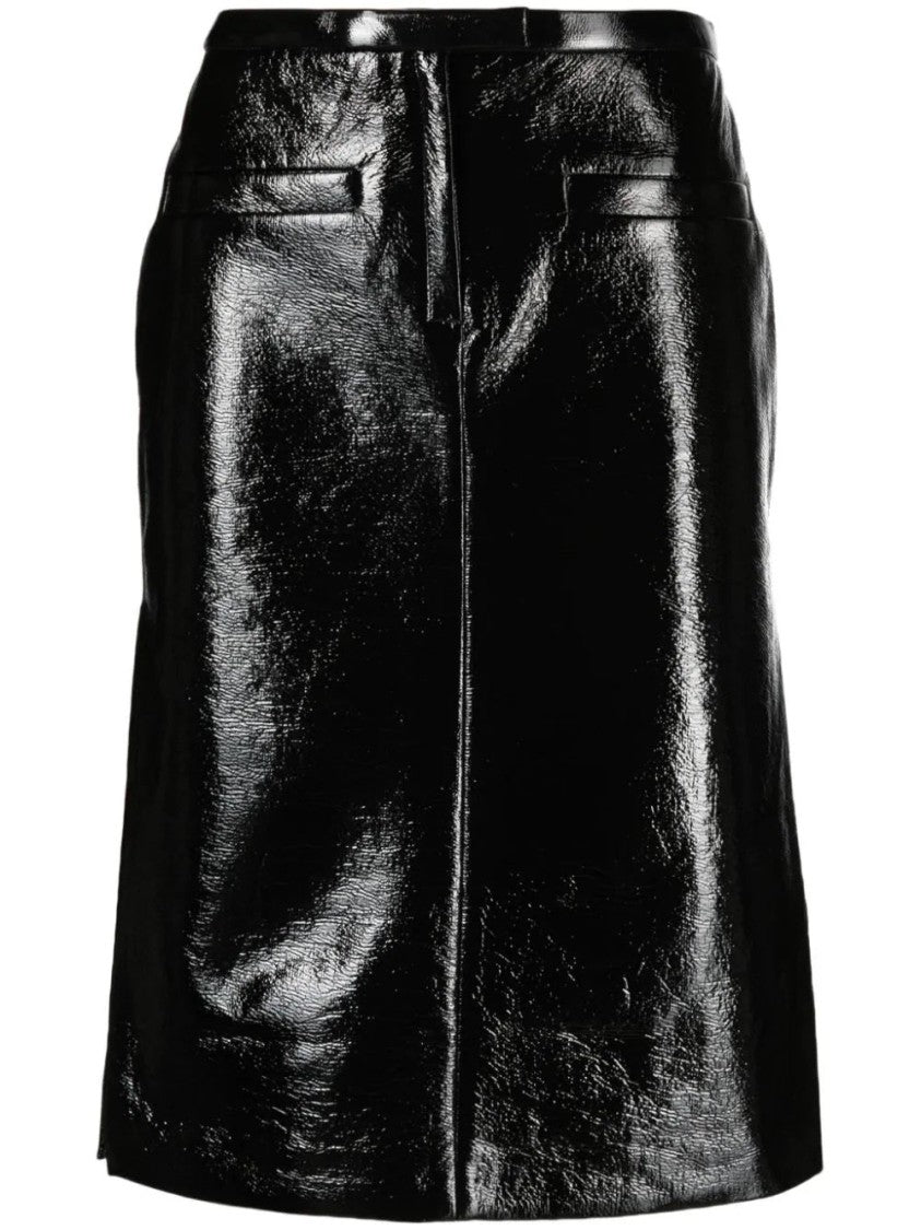 Courrèges Double Slits Vinyl Skirt