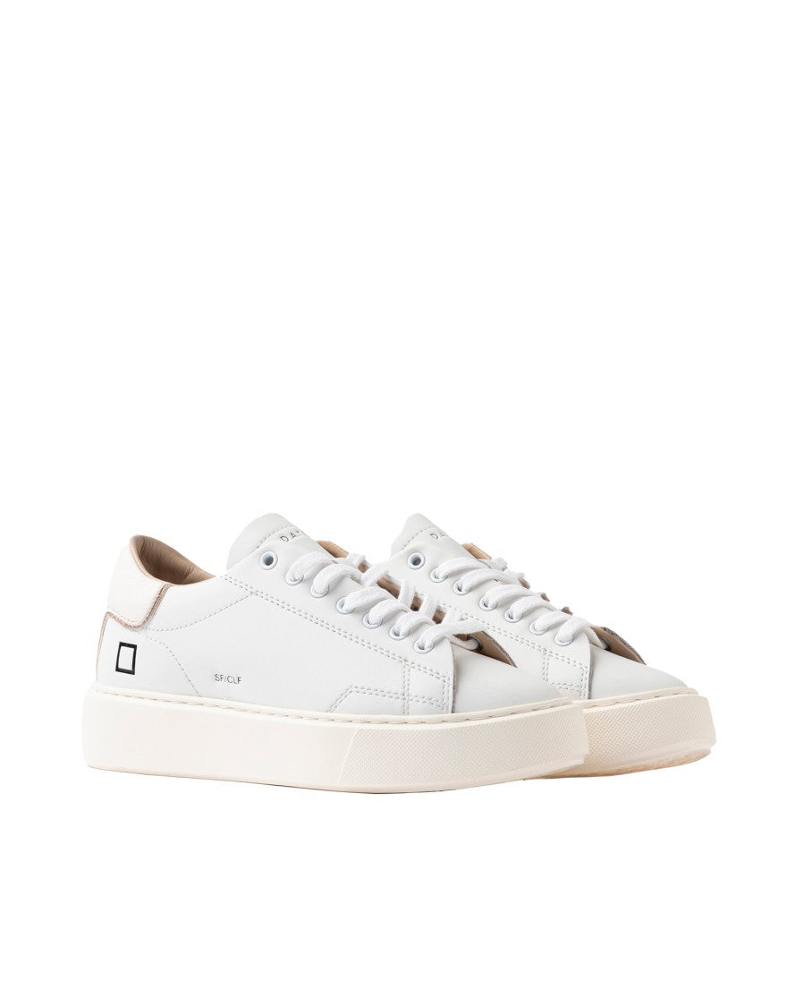 D.A.T.E Sfera Calf Sneakers – White/Milk