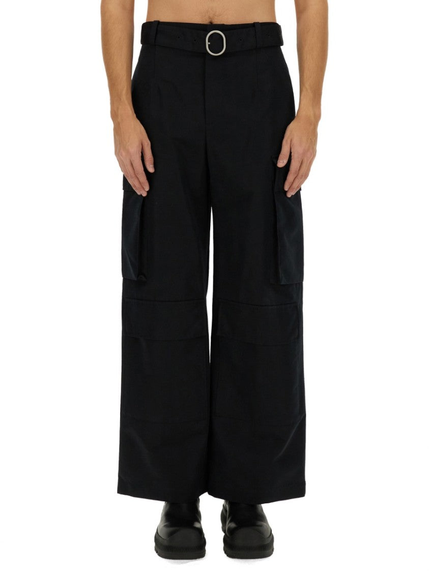 Jil Sander Wide-Leg Cargo Pants With Utility Pockets