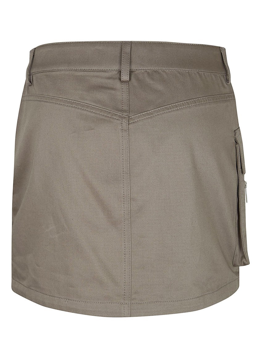 Off-White Military-Inspired Cotton Mini Skirt With Side Pocket