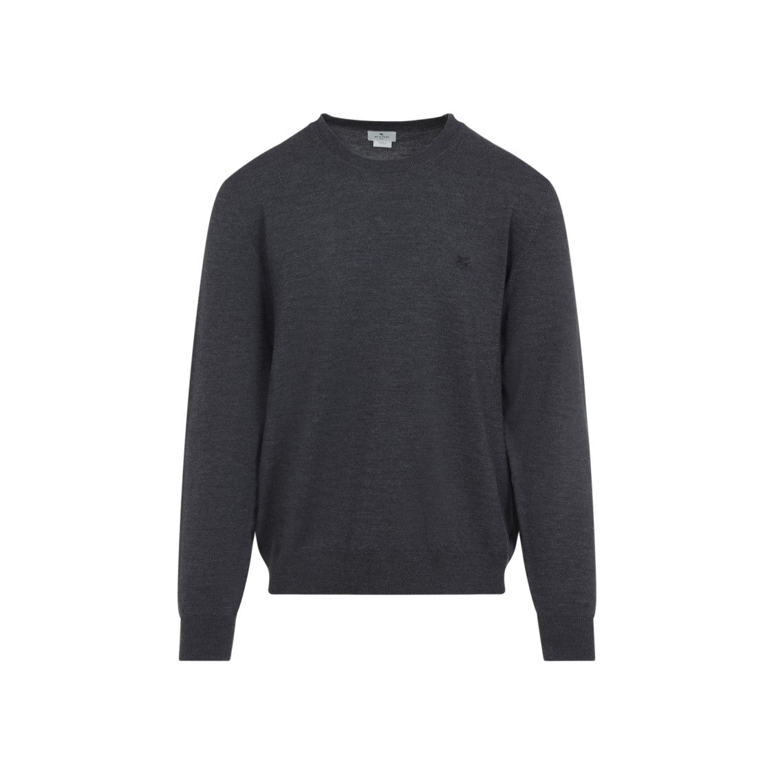 Etro Grey Wool Sweater With Classic Crew Neck Design