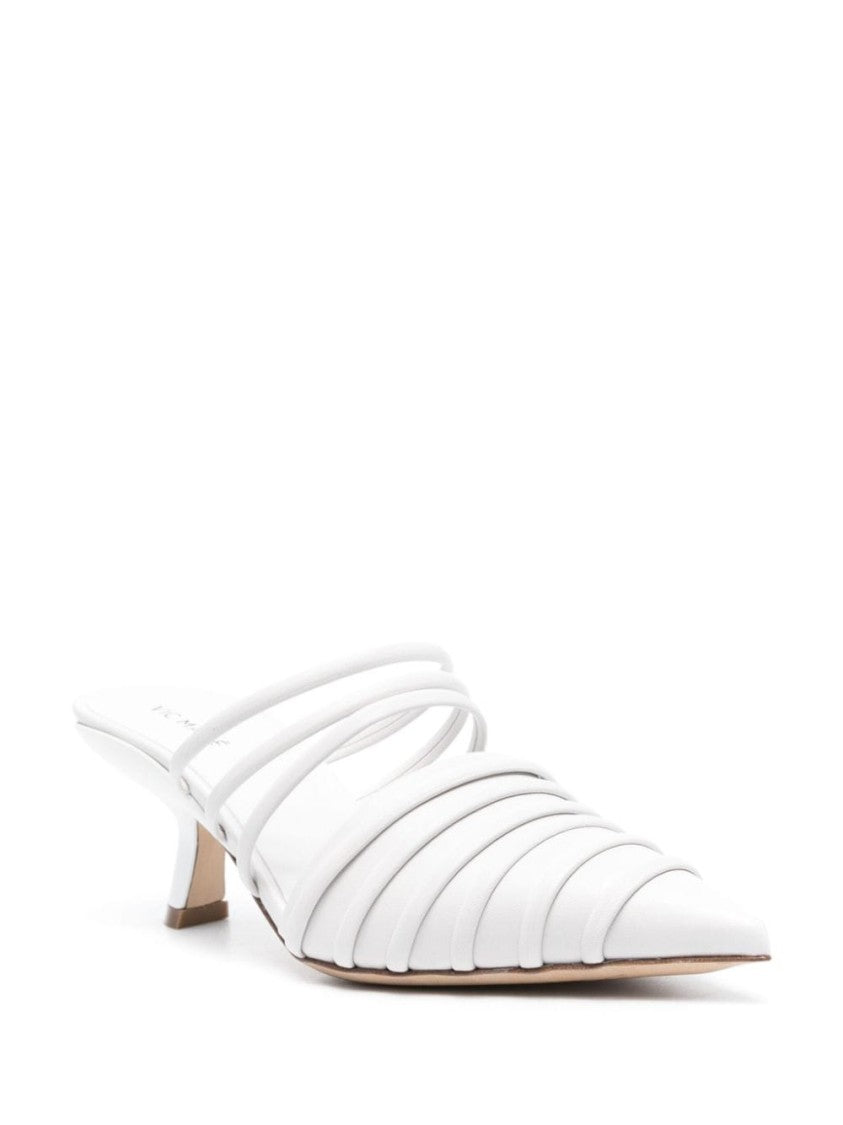 Vic Matié Polished White Calf Leather Sandals