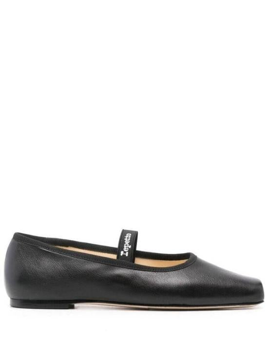 Repetto Smooth Leather Flat Shoes With Rounded Toe