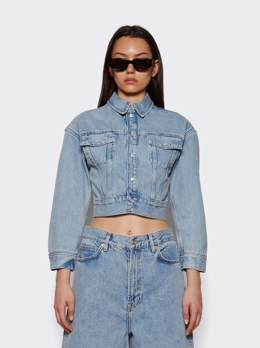 Wardrobe.Nyc Denim Crop Jacket Blue