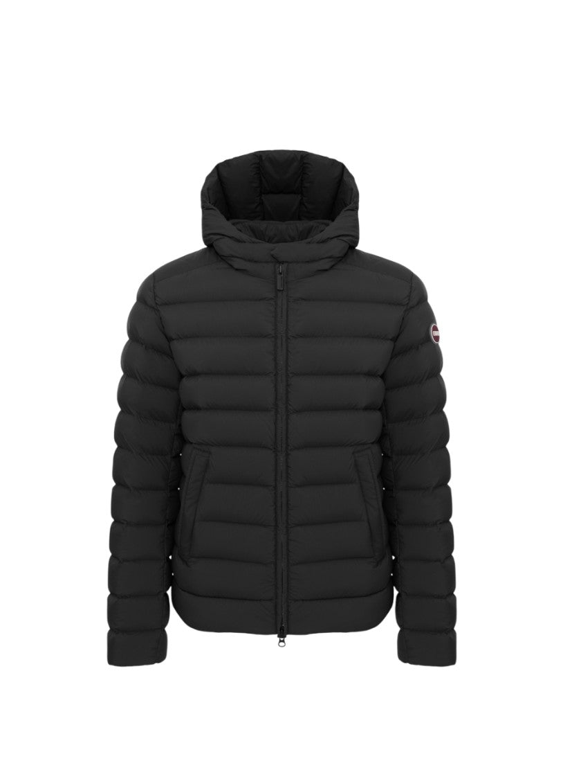 Colmar Black Water-Repellent Snap-Button Collar Down Jacket