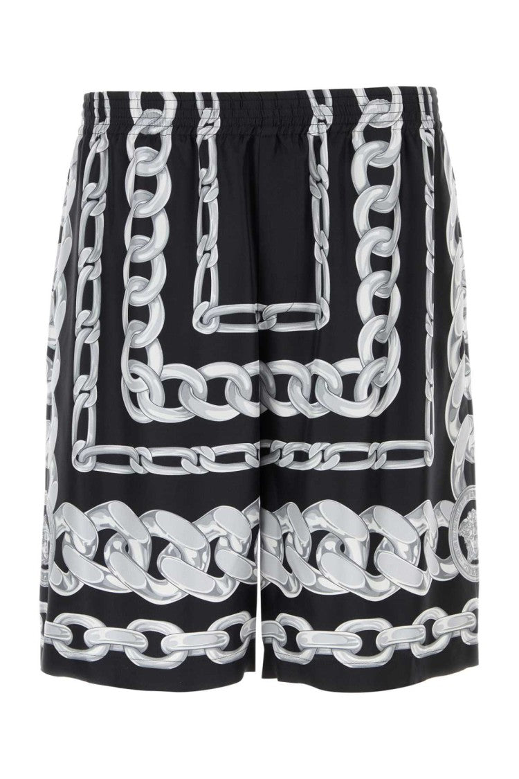 Versace Printed Silk Bermuda Shorts