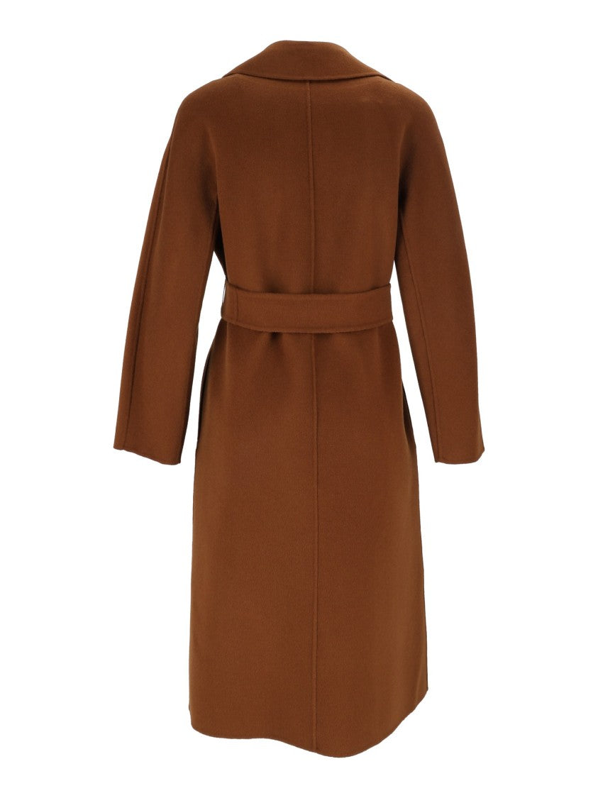 Max Mara Brown Cles Belted Wrap Coat