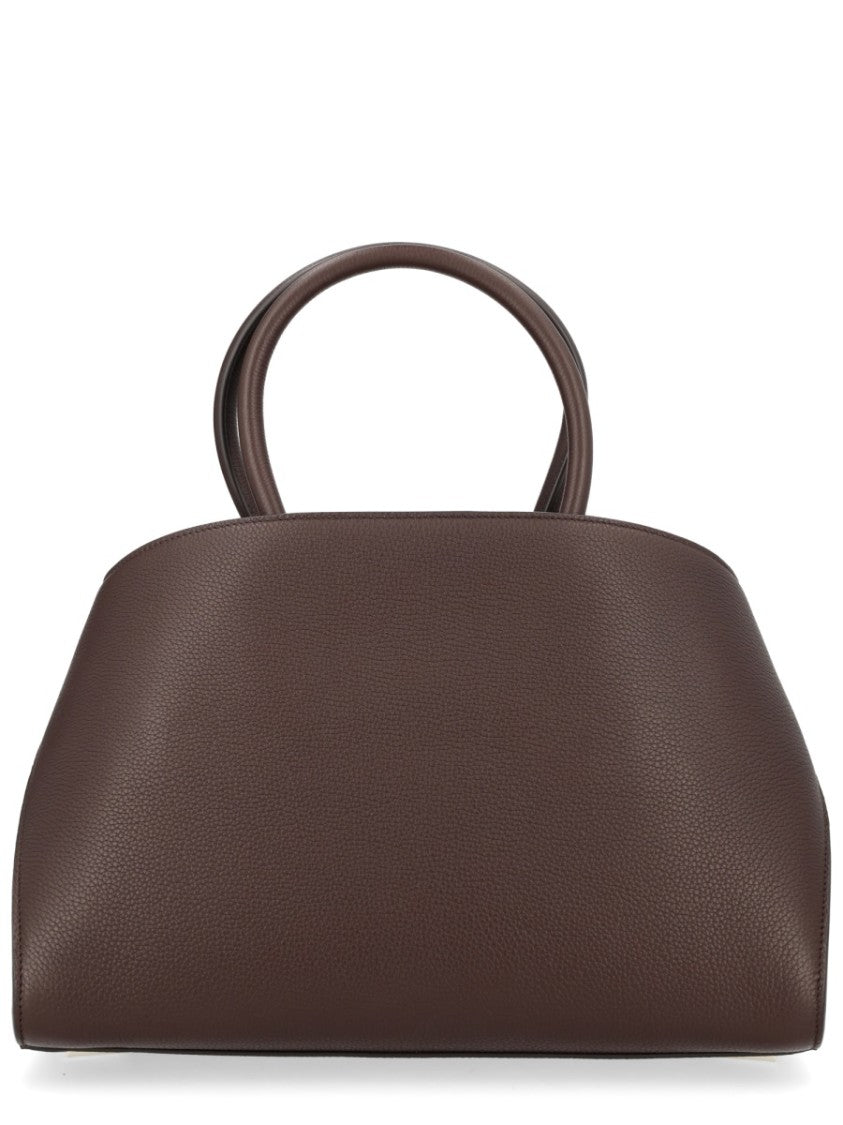 Ferragamo Hug Pebbled Structured Trapezoidal Handbag