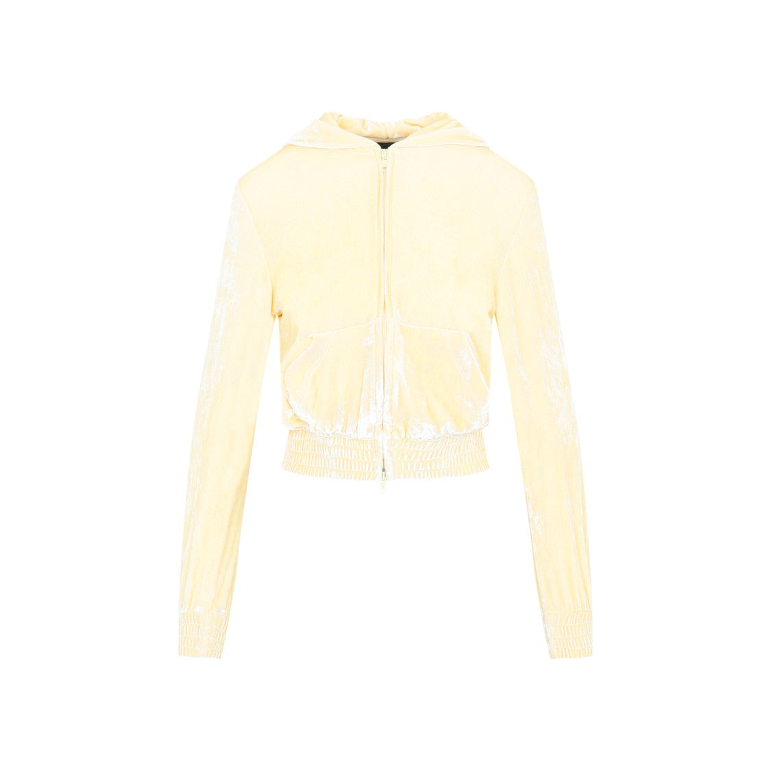 Balenciaga Fitted Zip-Up Cream Viscose Hoodie