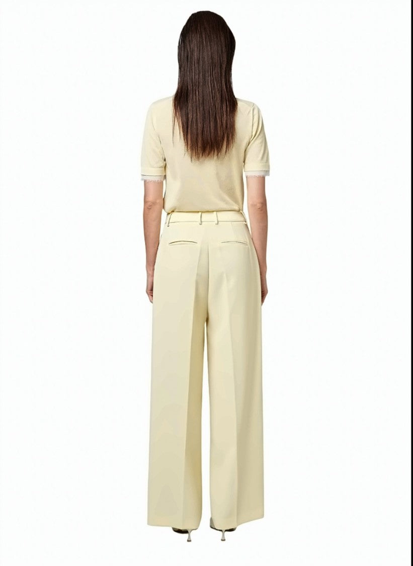 Alpha Studio Pleated Cadì Wide-Leg Pants