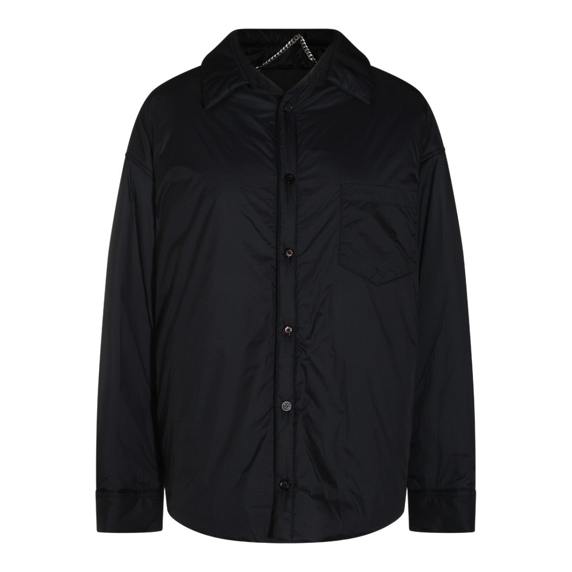 Maison Margiela Black Down Jacket With Minimalist Design And Classic Collar