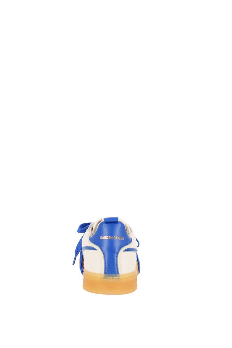 Garden Of God Earth Leather And Suede China Blue Detail Sneakers