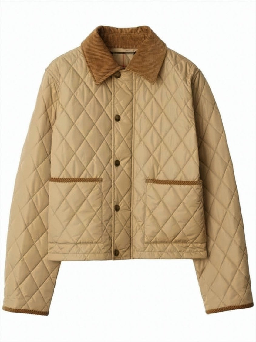Burberry Cropped Quilted Nylon Jacket