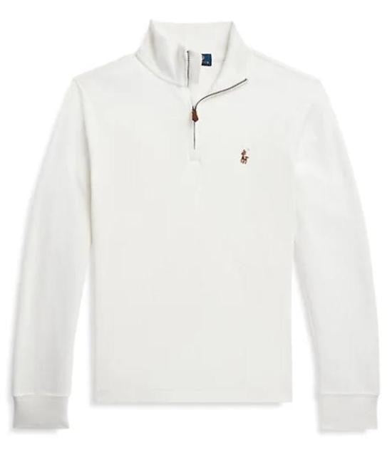 Polo Ralph Lauren Long-Sleeve Cotton Pullover With Quarter-Zip Neckline
