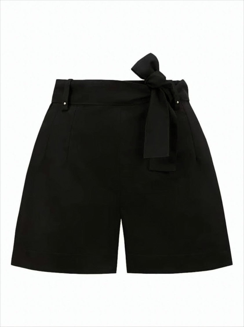 Moncler Tailored High-Waist Shorts With Bow Tie Detail