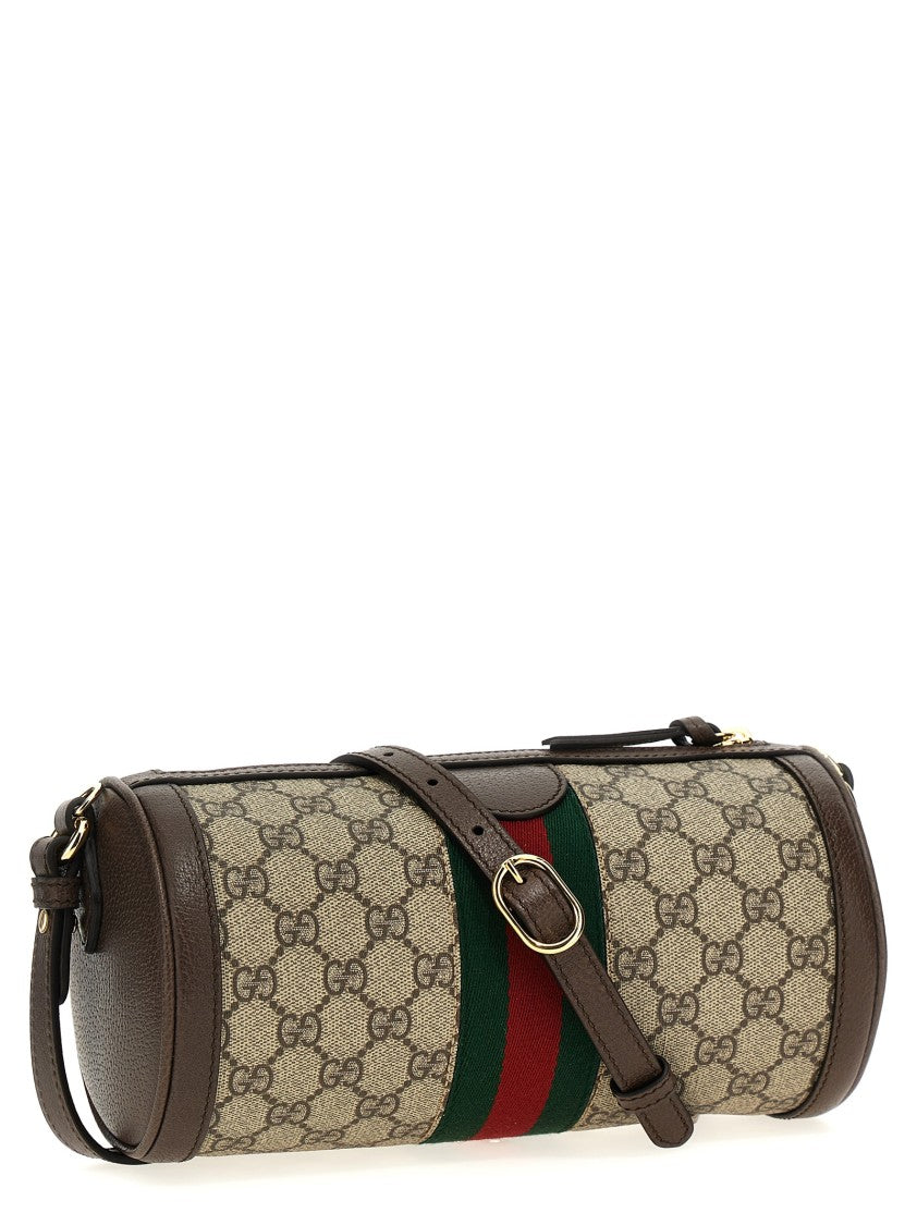 Gucci Cylindrical 'Ophidia' Handbag In Gg Supreme Fabric