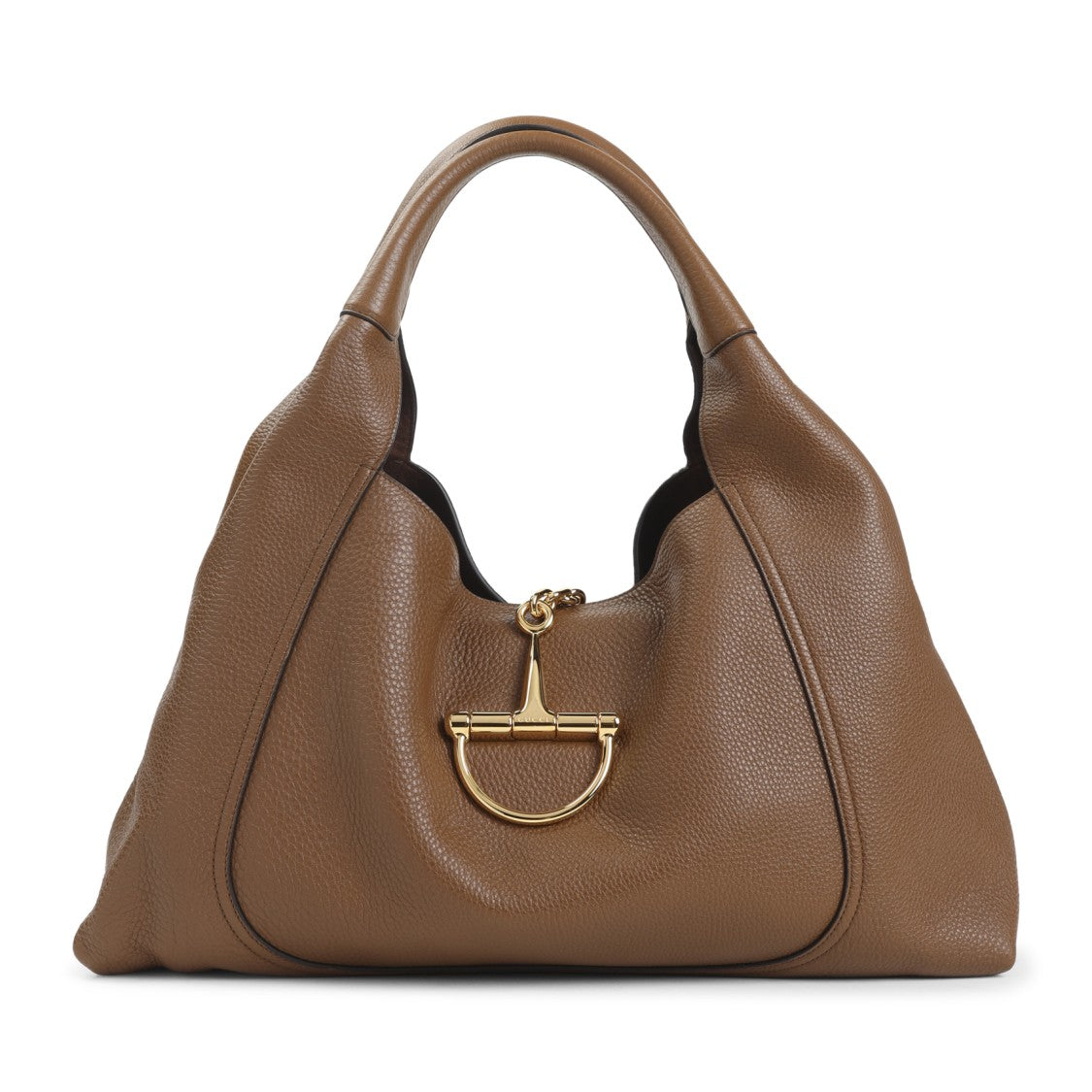 Gucci Softbit Brown Grained Calf Leather Shoulder Bag
