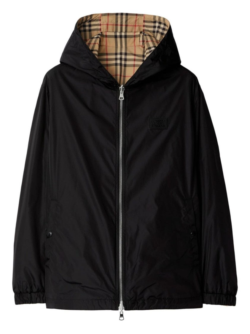 Burberry Vintage Check Jacket With Drawstring Hood