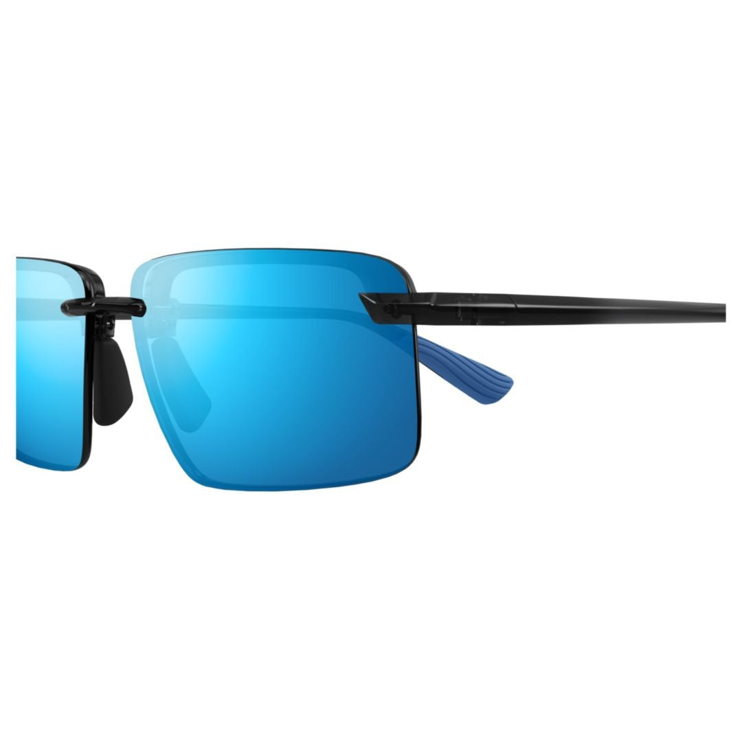 Maui Jim Laulima Rimless Sunglasses With Rectangular Blue Mirrored Lenses