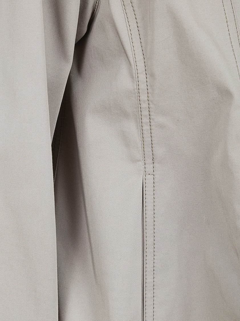 Herno Cotton Gabardine Cape With Water-Repellent Finish And Taffeta Details