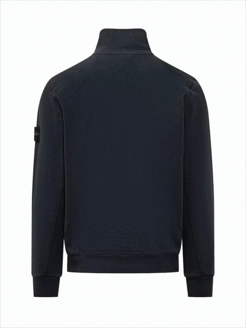 Stone Island Minimalist Black Jacket With Front Zipper