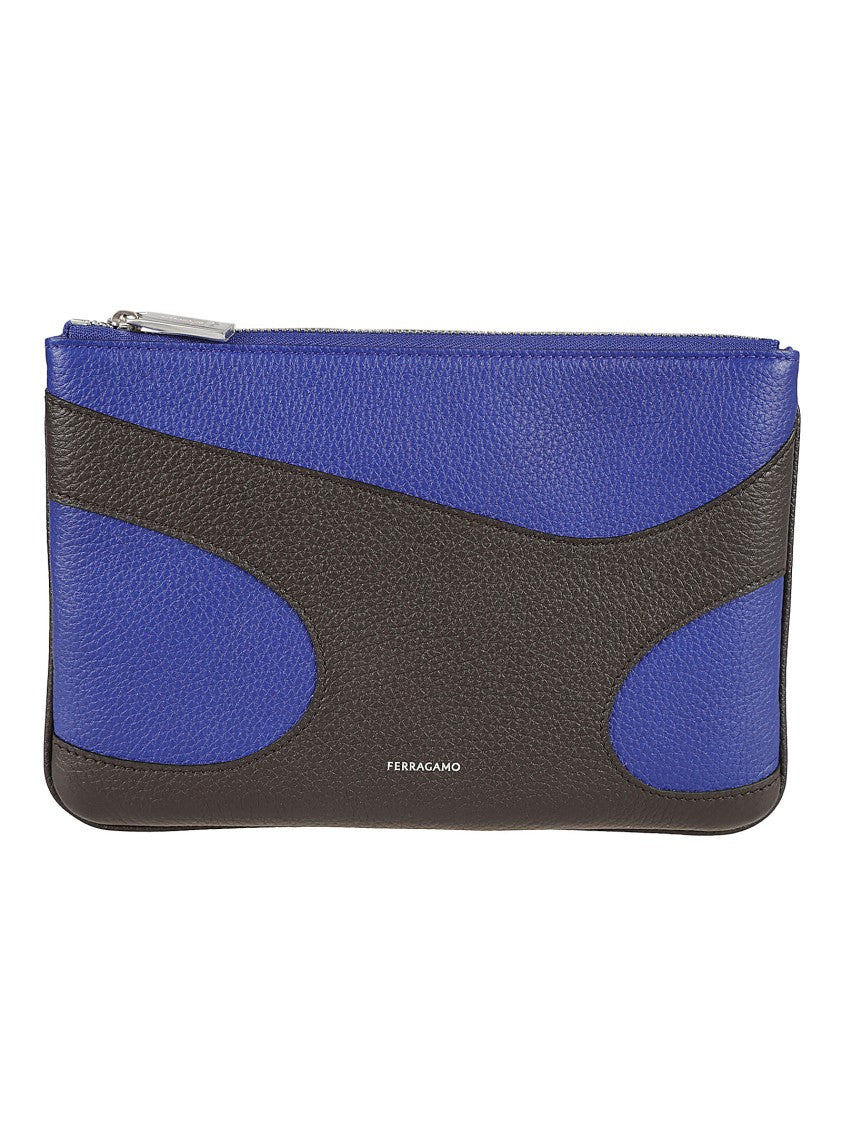 Ferragamo Calf Leather Wallet With Textured Design