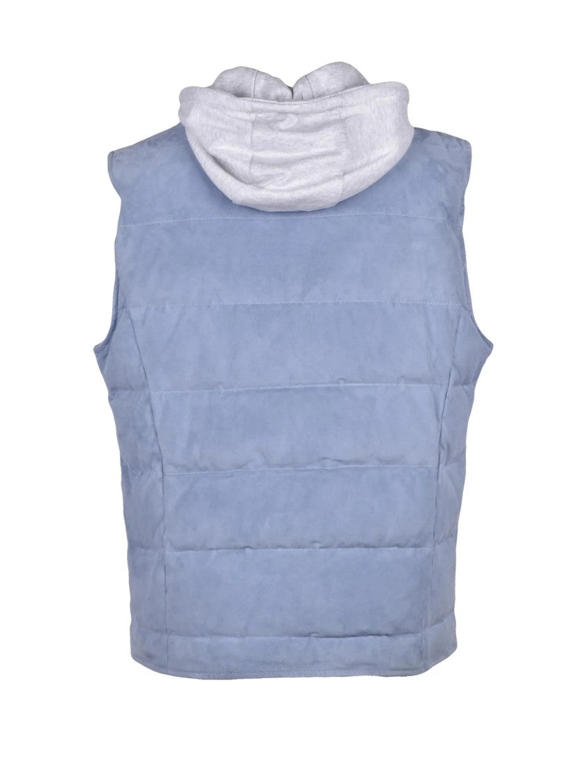 Eleventy Blue Suede Padded Vest