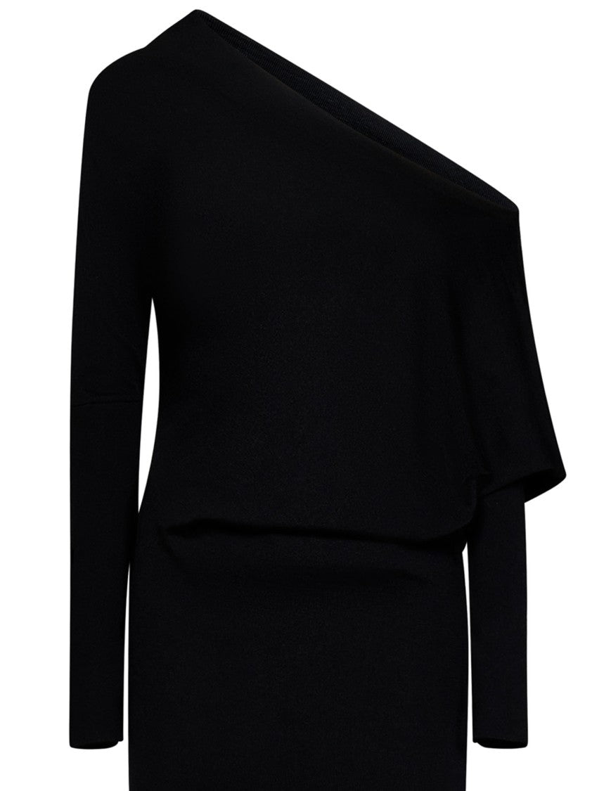 Tom Ford Black Off-The-Shoulder Midi Dress