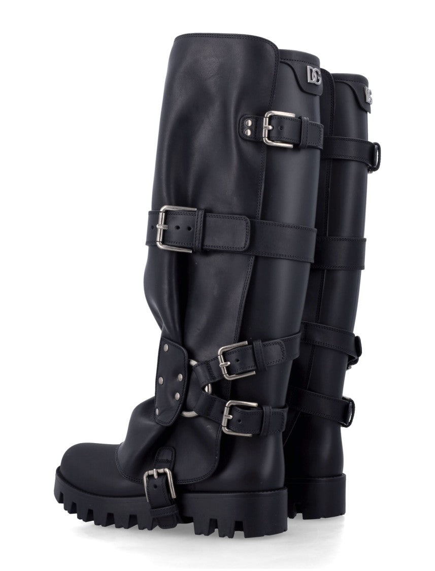 Dolce & Gabbana Rainbiker Boots With Rugged Sole