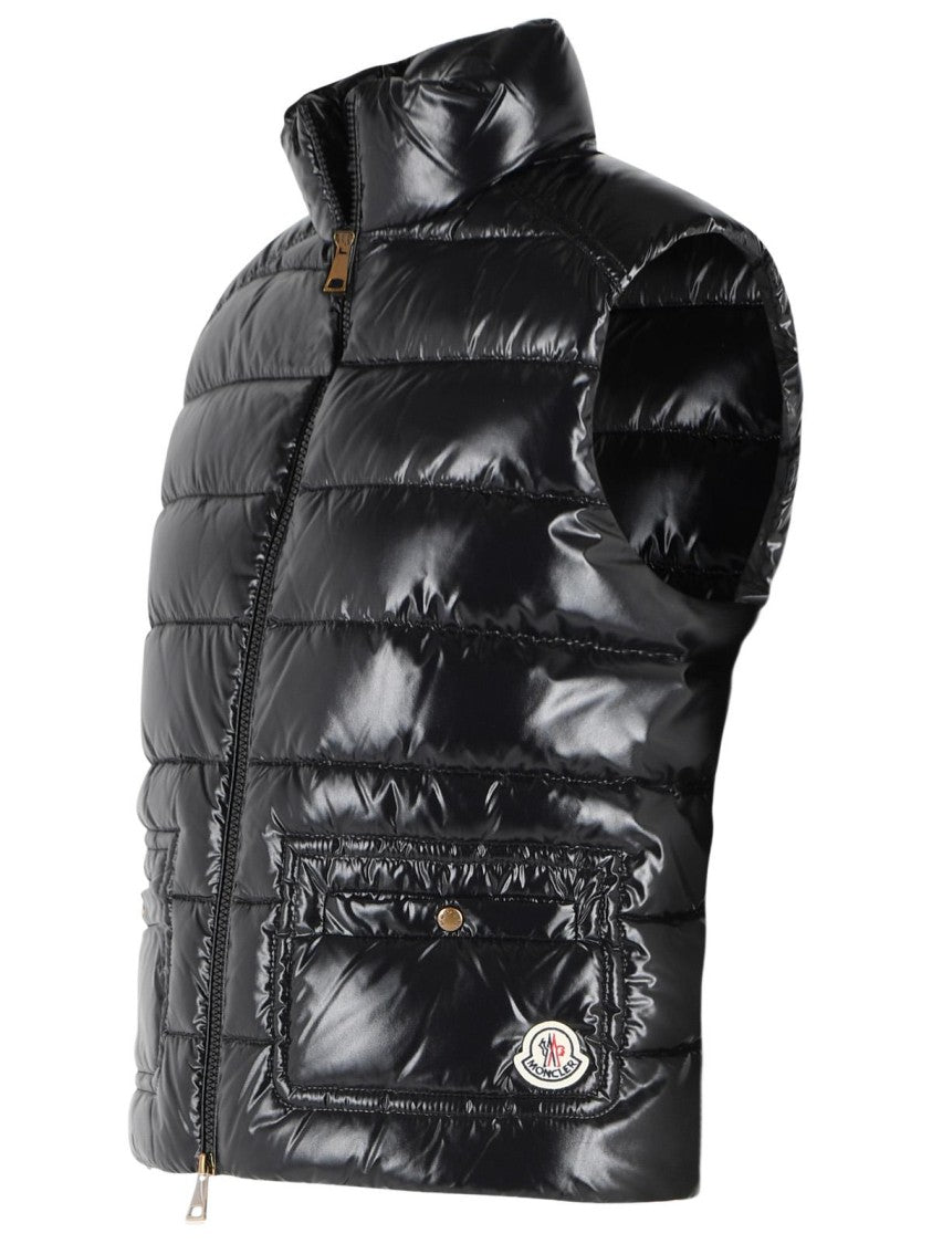 Moncler 'Frelon' Glossy Black Polyamide Vest