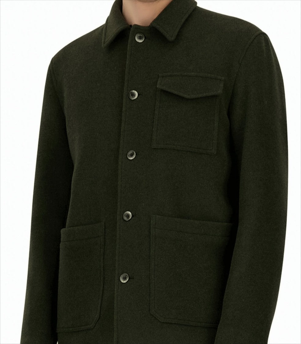 Herno Double-Fabric Jacket With Twill Wool Texture