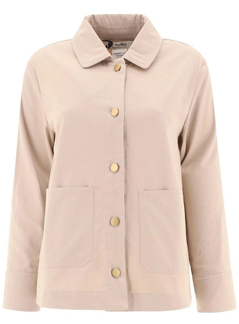 Max Mara Structured Cotton Jacket With Classic Collar