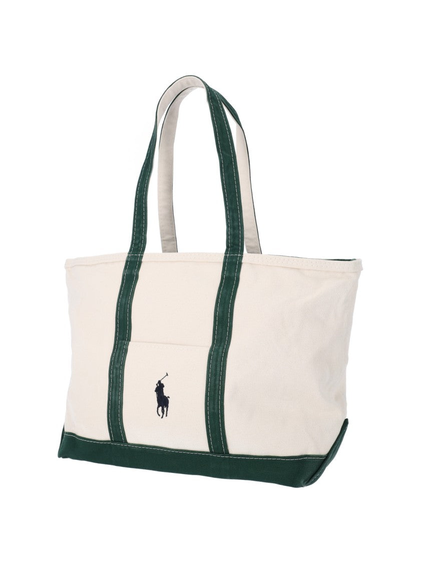 Polo Ralph Lauren Cream Canvas Big Pony Tote Bag