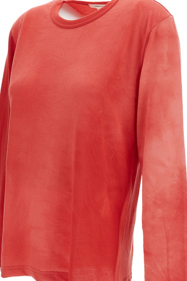Comme Des Garçons Faded Red Long Sleeve Crew-Neck T-Shirt