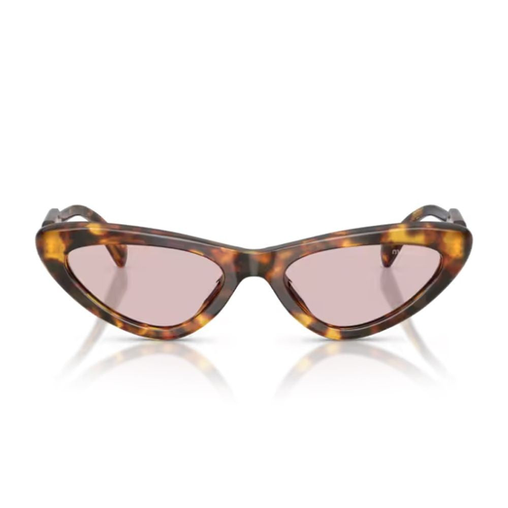 Miu Miu Cat-Eye Sunglasses With Vertical Logo In Honey Havana