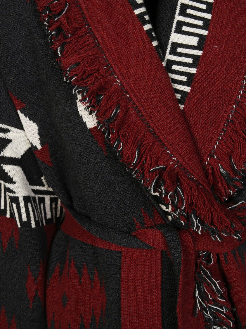 Alanui Geometric Patterned Cardigan With Shawl Collar