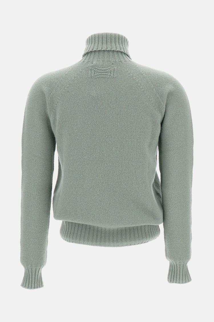 Drumohr Light Green Wool Turtleneck Sweater