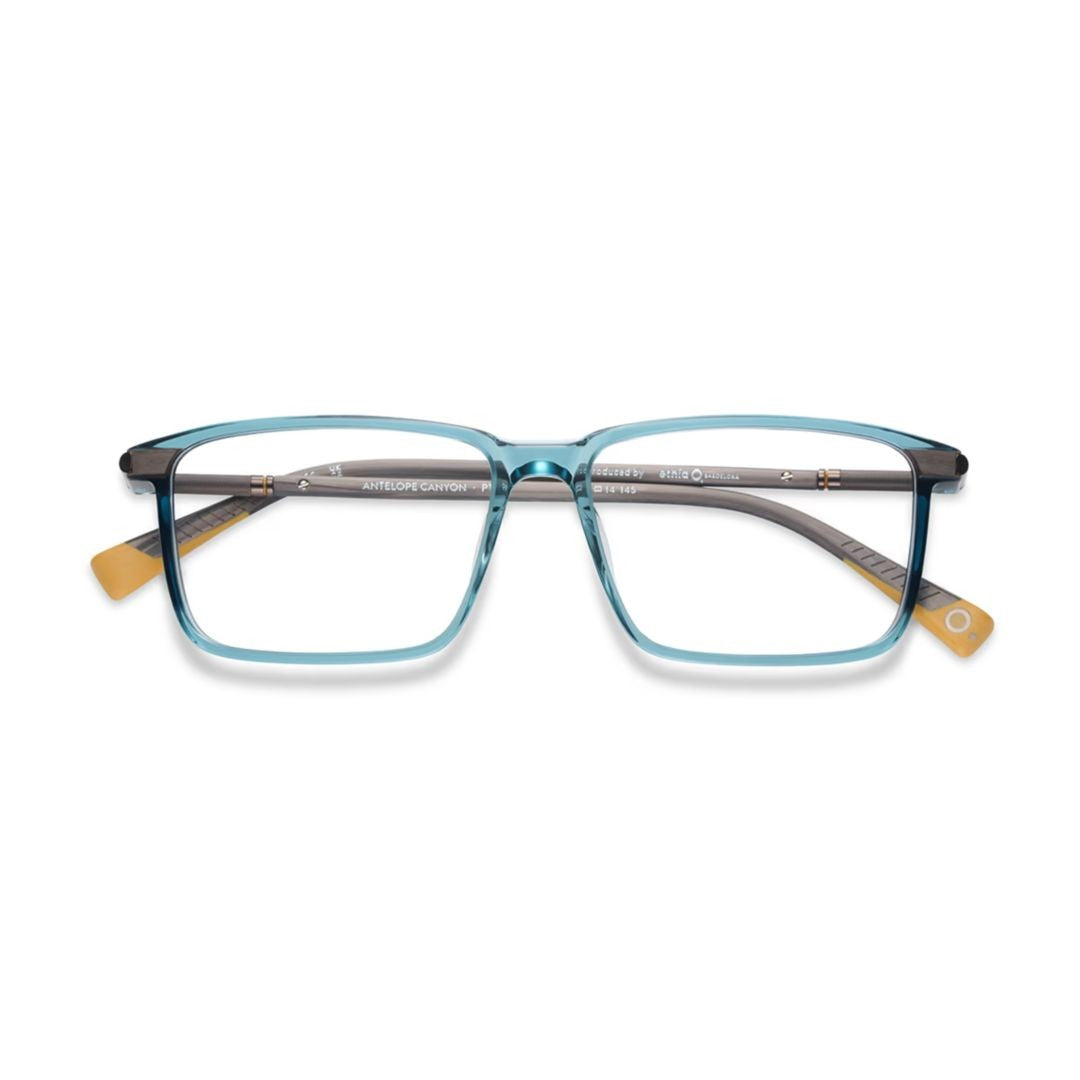 Etnia Barcelona Antelope Canyon Rectangular Translucent Blue Eyeglasses With Amber Accents