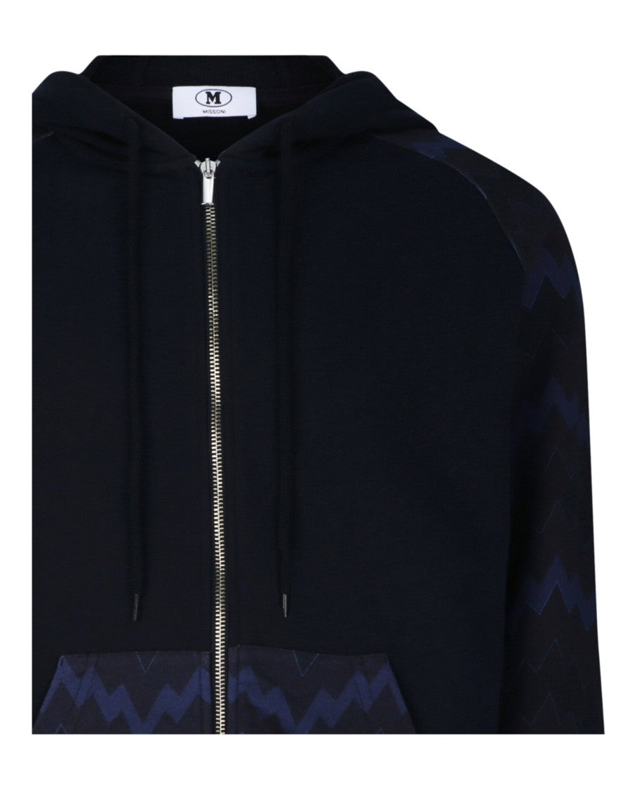 M Missoni Zig Zag Pattern Zip Hoodie