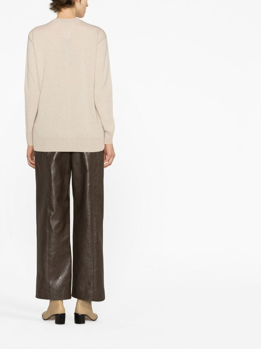 Lorena Antoniazzi Front Seam Beige Knitwear Sweater