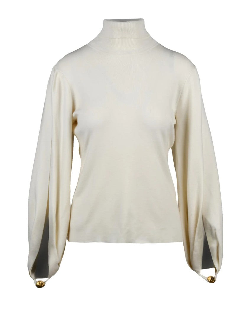 Chloé Ciclista Sweater With Puff Sleeves And Decorative Cuffs