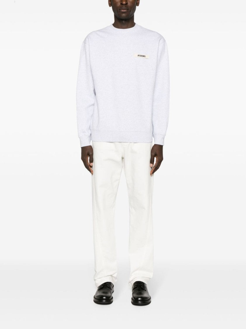 Jacquemus Relaxed Fit Crew Neck Sweater With Subtle Logo Patch