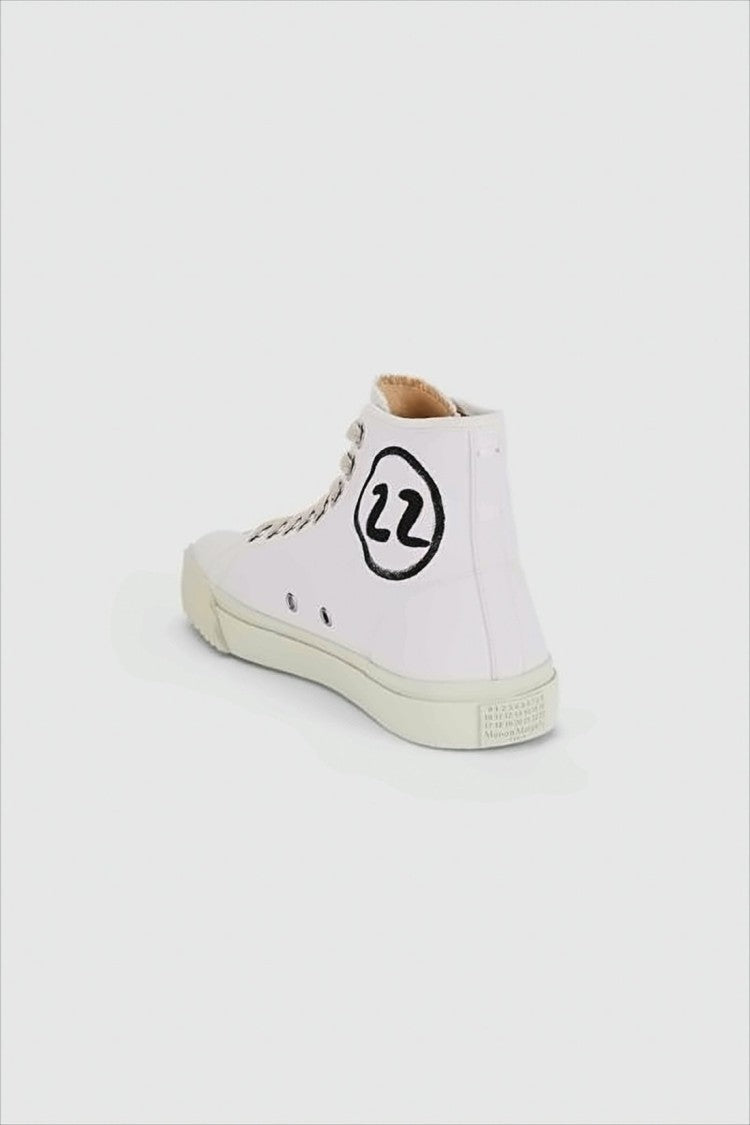Maison Margiela High-Top Sneakers With Split-Toe Design And Circular Graphic