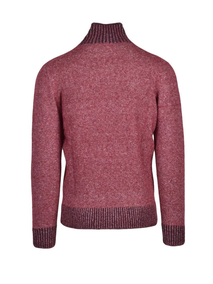 Kangra Mock Neck Textured Knit Sweater Crafted From Premium Fibre Blend
