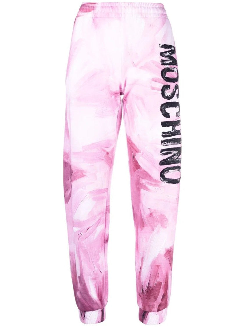 Moschino Relaxed Fit Trousers With Abstract Brushstroke Pattern