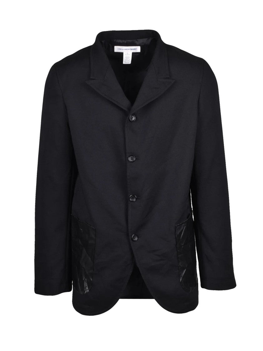 Comme Des Garçons Black Unlined Polyester Blazer