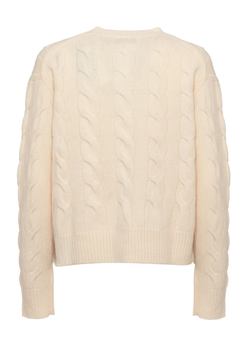 Polo Ralph Lauren Ivory Cable-Knit Wool-Blend Sweater
