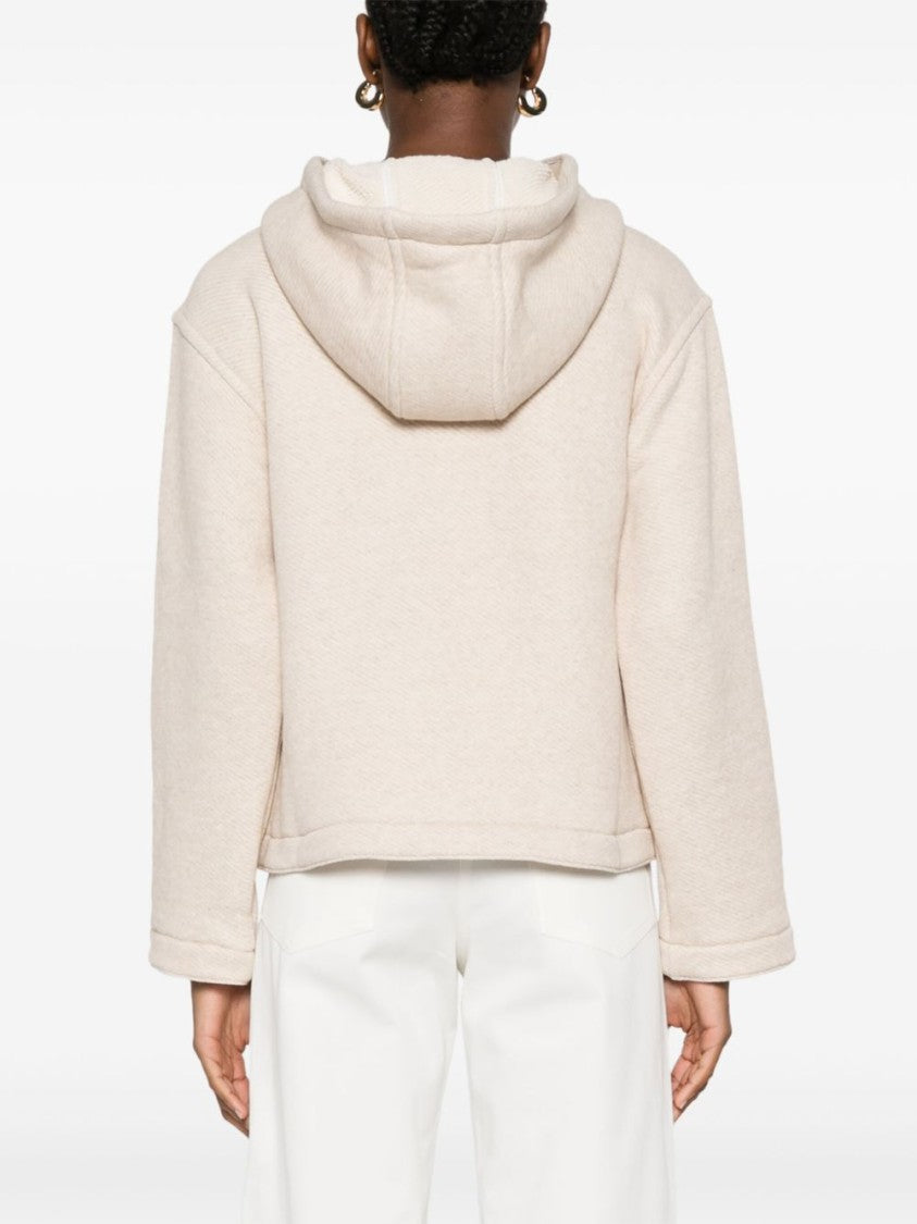 Max Mara Relaxed Fit Hooded Sweatshirt With Textured Finish