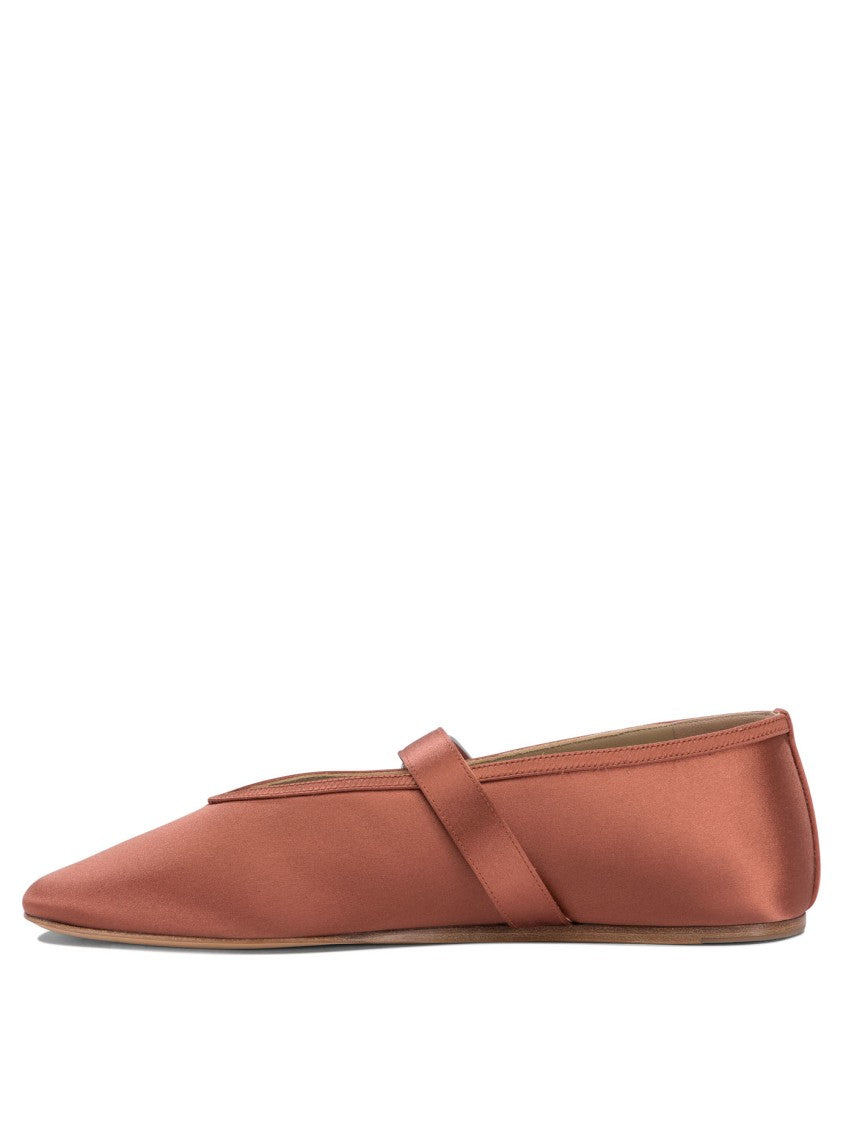 Le Monde Béryl Silk And Leather Ballerinas